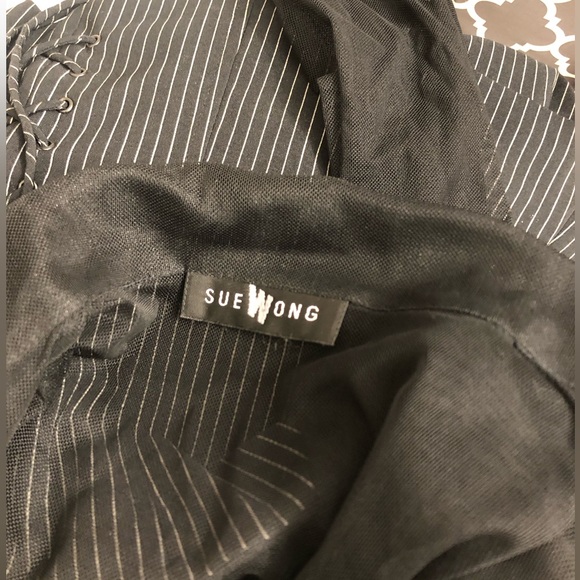 Sue Wong Pinstripe Corset Dress - Picture 9 of 9